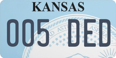 KS license plate 005DED