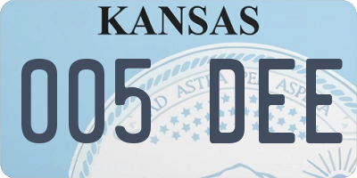 KS license plate 005DEE