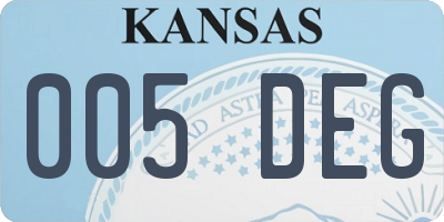 KS license plate 005DEG