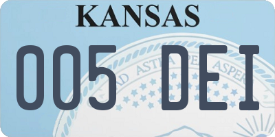 KS license plate 005DEI