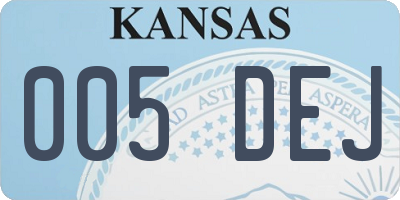 KS license plate 005DEJ