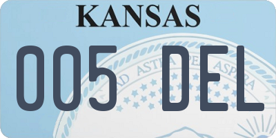 KS license plate 005DEL