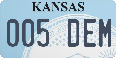 KS license plate 005DEM