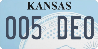 KS license plate 005DEO