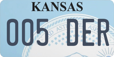 KS license plate 005DER