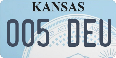 KS license plate 005DEU