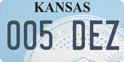 KS license plate 005DEZ