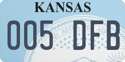 KS license plate 005DFB