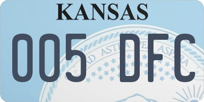 KS license plate 005DFC