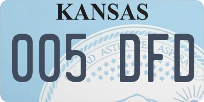 KS license plate 005DFD