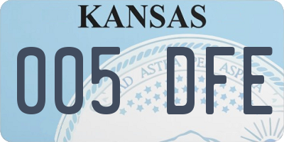 KS license plate 005DFE