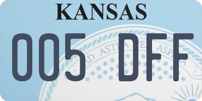 KS license plate 005DFF