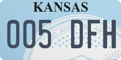 KS license plate 005DFH