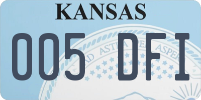 KS license plate 005DFI