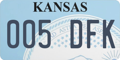 KS license plate 005DFK