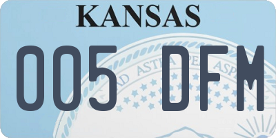 KS license plate 005DFM