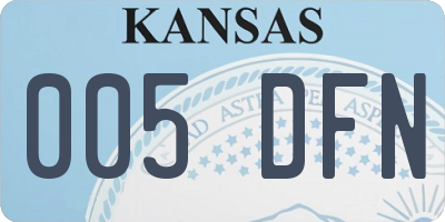 KS license plate 005DFN