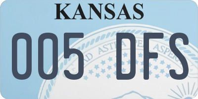 KS license plate 005DFS