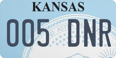 KS license plate 005DNR