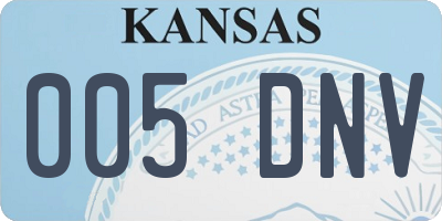 KS license plate 005DNV