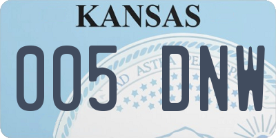 KS license plate 005DNW