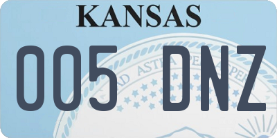 KS license plate 005DNZ