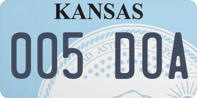 KS license plate 005DOA