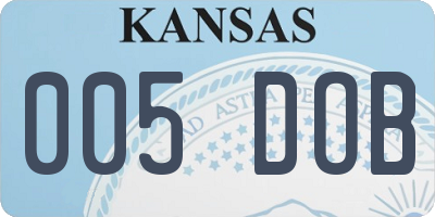 KS license plate 005DOB