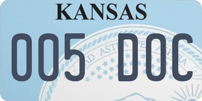 KS license plate 005DOC