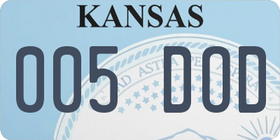 KS license plate 005DOD
