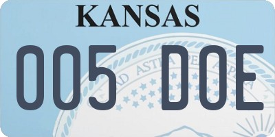 KS license plate 005DOE