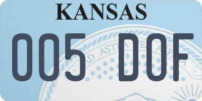 KS license plate 005DOF