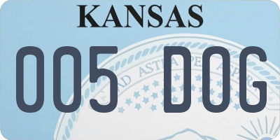 KS license plate 005DOG