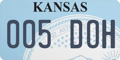 KS license plate 005DOH