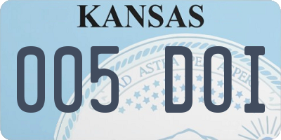 KS license plate 005DOI