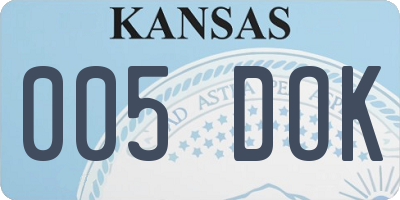 KS license plate 005DOK