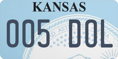 KS license plate 005DOL