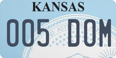KS license plate 005DOM