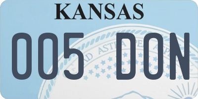 KS license plate 005DON