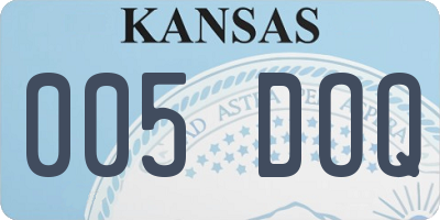 KS license plate 005DOQ