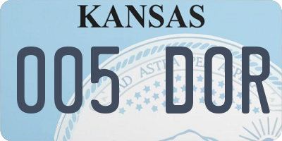 KS license plate 005DOR