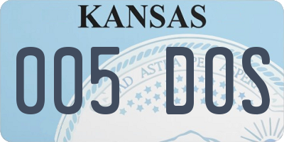 KS license plate 005DOS