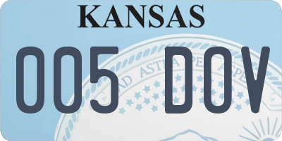 KS license plate 005DOV