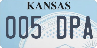 KS license plate 005DPA