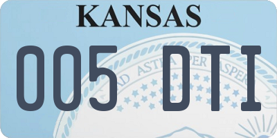KS license plate 005DTI