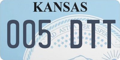 KS license plate 005DTT