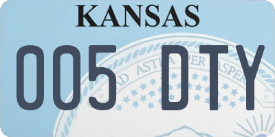 KS license plate 005DTY
