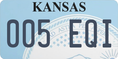 KS license plate 005EQI