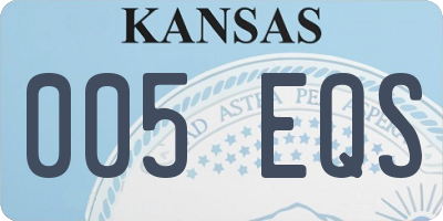 KS license plate 005EQS