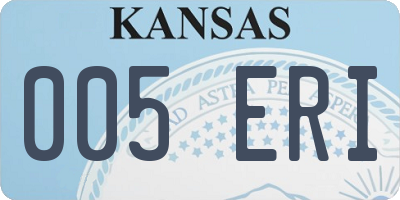 KS license plate 005ERI